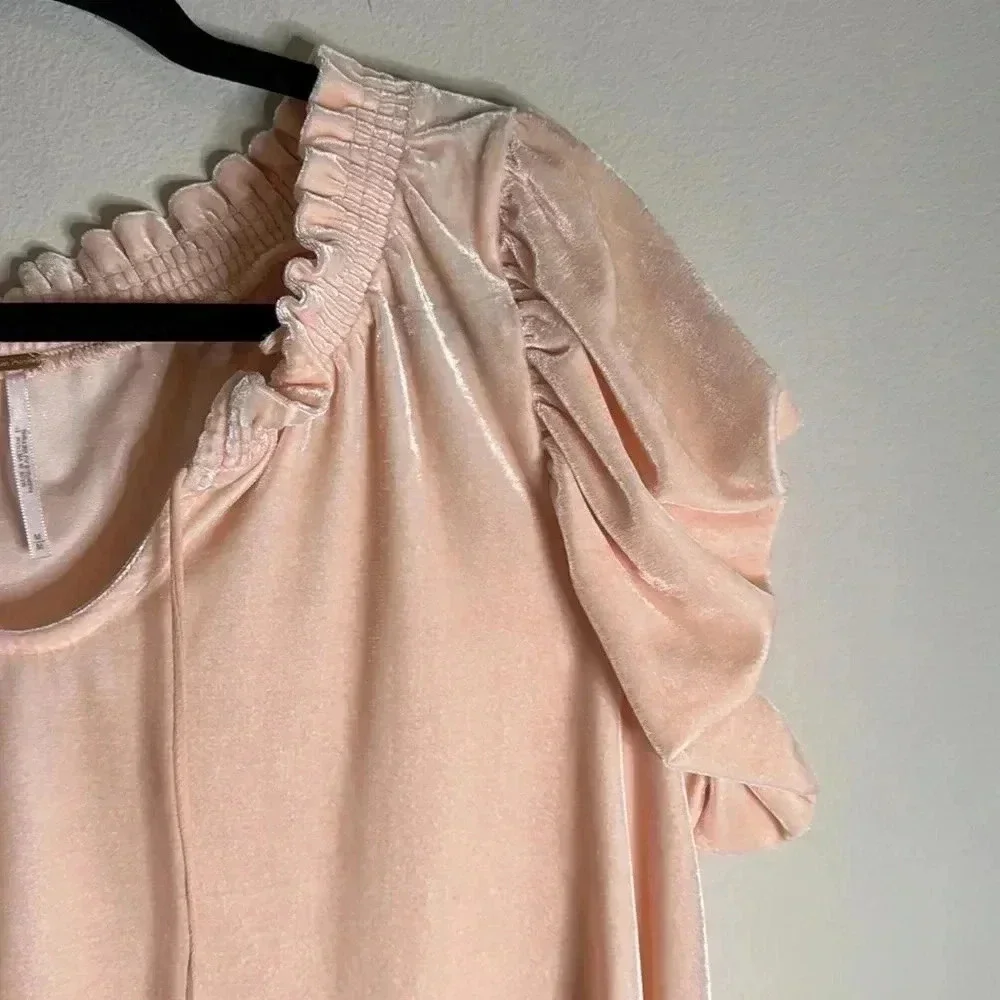Free People Terese Velvet Top Peach Boho Size Medium